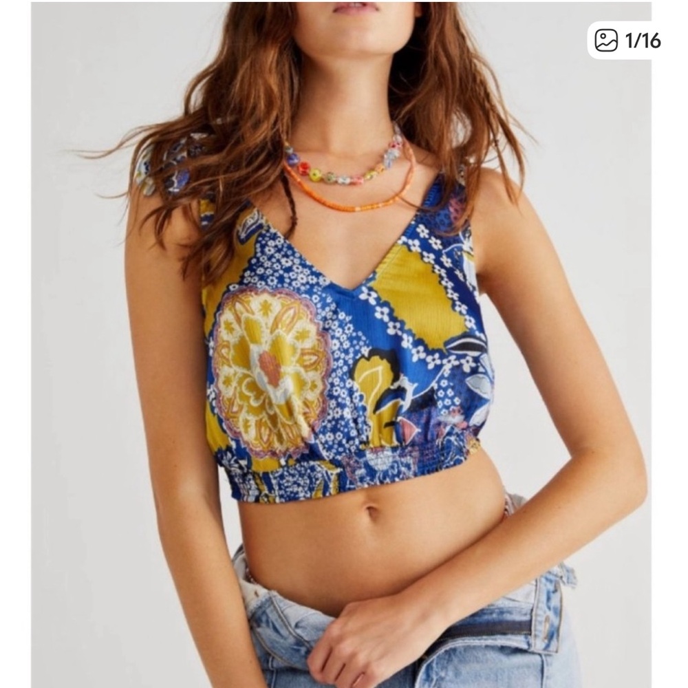Free People Weekend In Montauk Cropped Tank Size XS